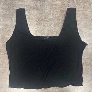 SHEIN Black Ribbed Crop Top